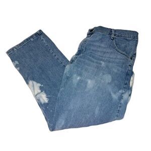 Wrangler Authentics Mens Blue Jeans 42x30 Custom Bleached